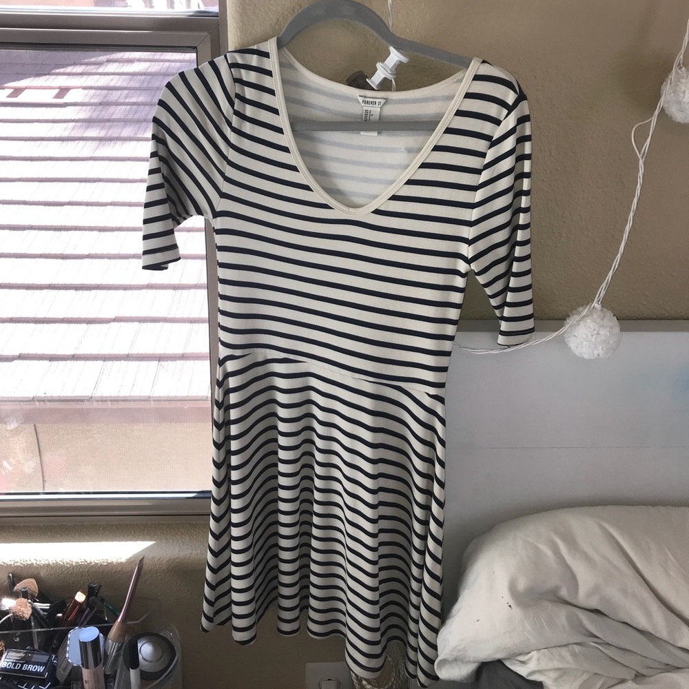 Blue and White striped dress